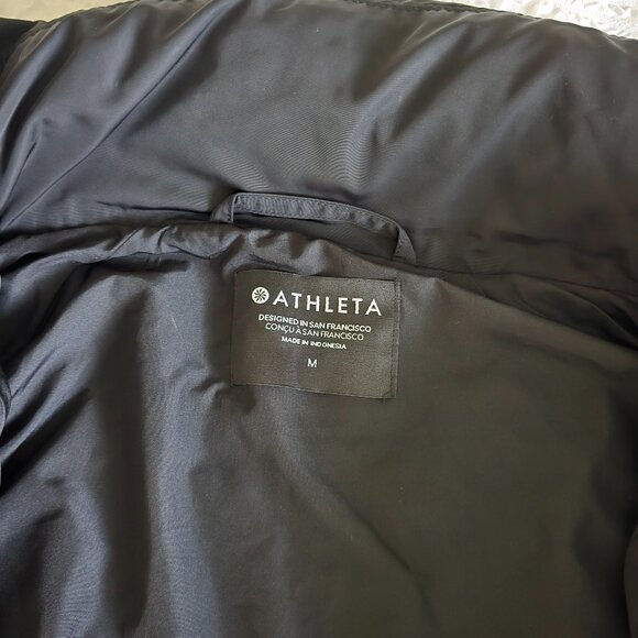 Athleta Jet Set Bomber Jacket Black Sz Medium EUC - Picture 11 of 15